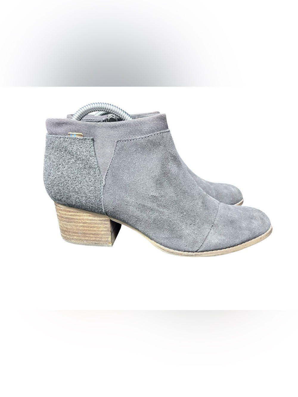 Toms Loren Gray Suede Ankle Boots Size 10